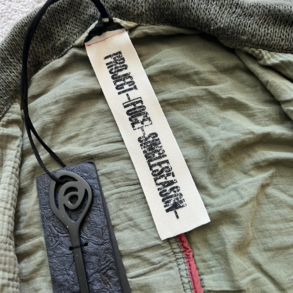 Project Foce Single Season Military Jacket Mens EU 48 Green Mesh Sleeve Full Zip - Picture 11 of 16